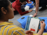 Learning how to use a defibrillator