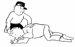 cartoon of recovery position