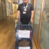 Rhodri with his trolley at the John Radcliffe Hospital
