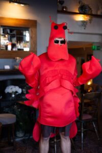 man dressed as a lobster