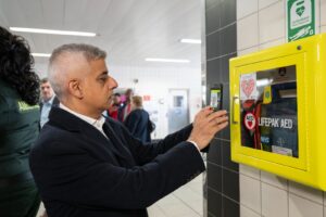 Sadiq Khan and a defibrillator